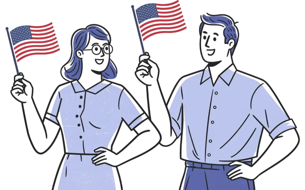 Special educators in the USA waving flags, symbolizing inclusivity and pride.