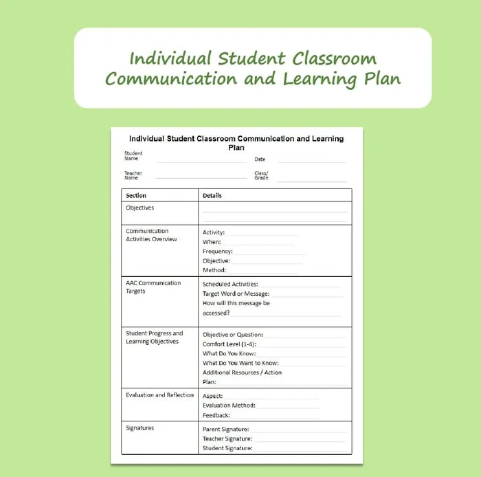 AAC communication plan resource cover