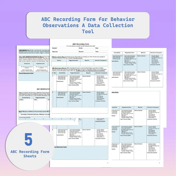 ABC behavior data sheet resource cover