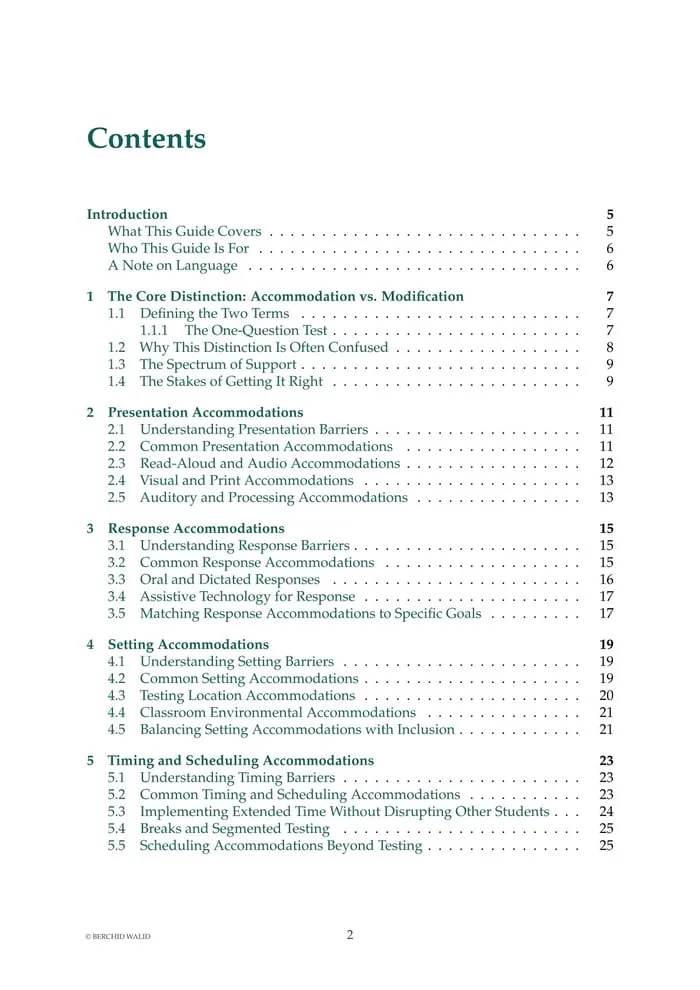 accommodations vs modifications resource preview pages