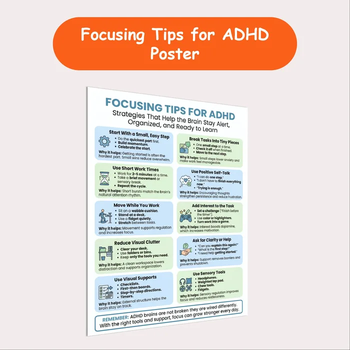 ADHD focusing tips resource cover