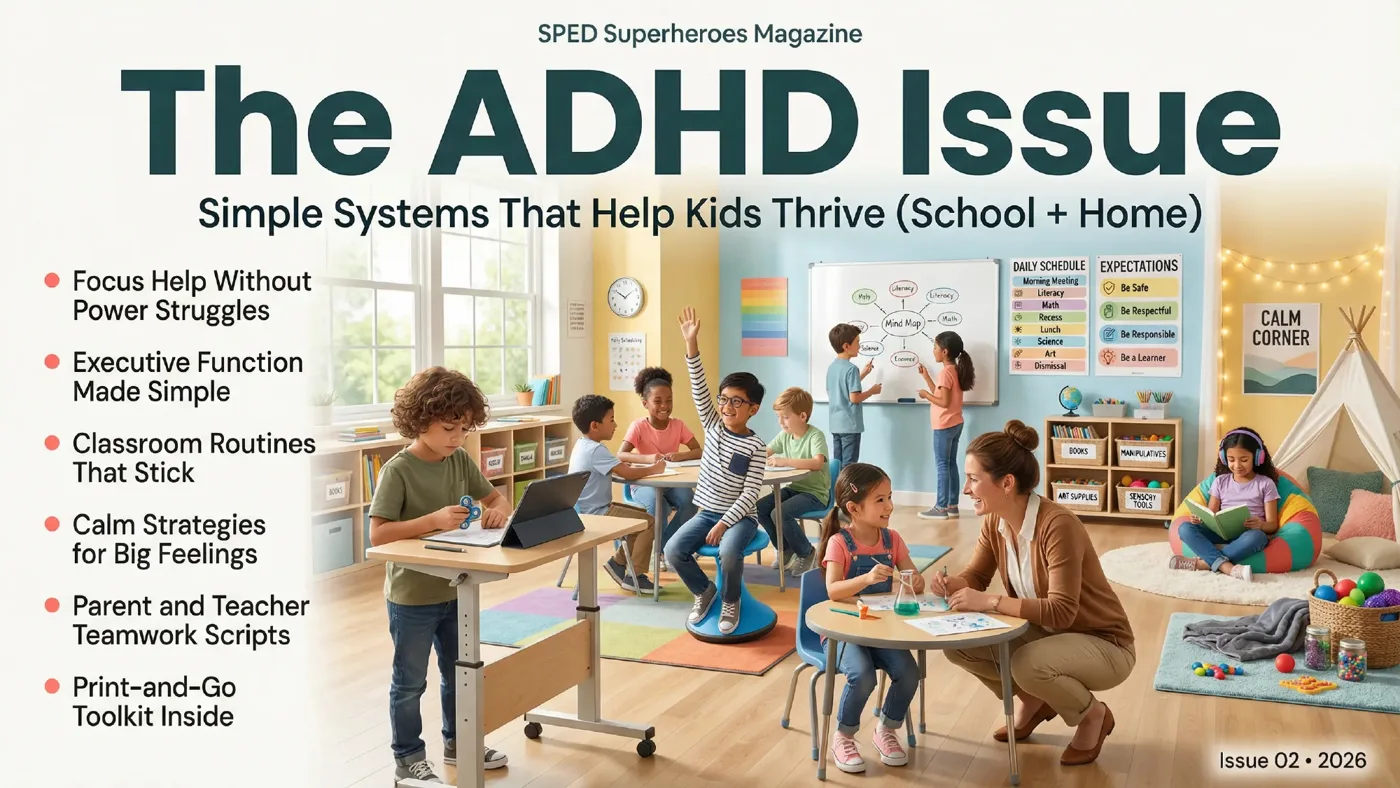 The ADHD Issue magazine cover with simple systems that help kids thrive at school and home