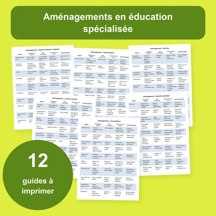 Couverture de la ressource aménagements en éducation spécialisée par matière