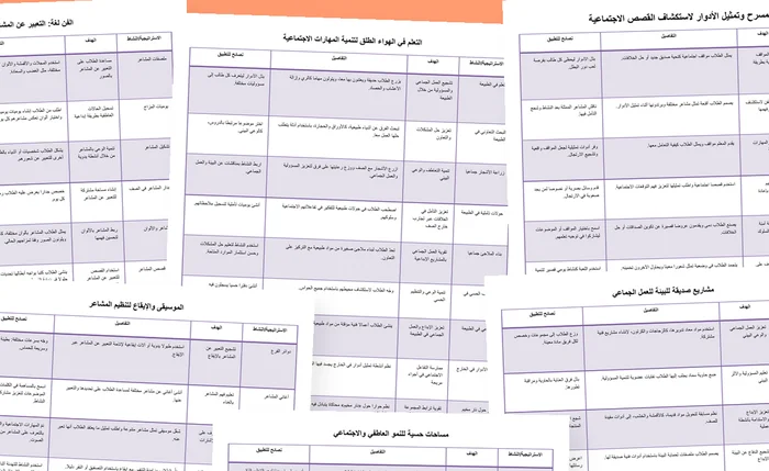 معاينة صفحات جداول استراتيجيات التربية الخاصة باللغة العربية