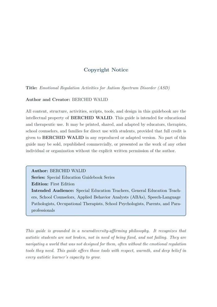 autism emotional regulation printable tools preview