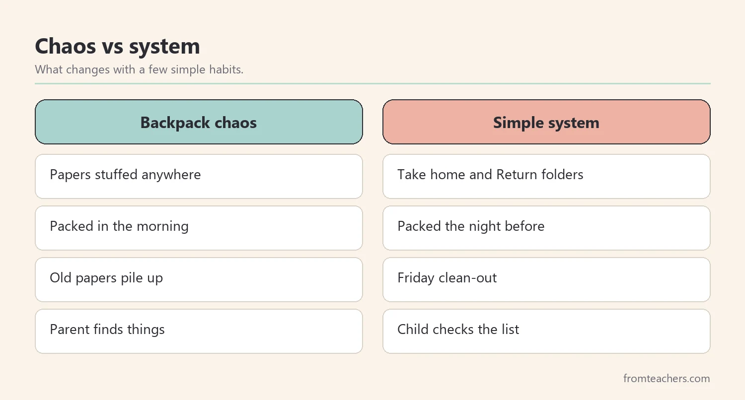 Comparison of backpack chaos habits and a simple backpack system