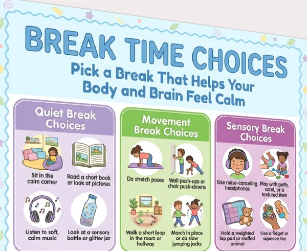 break time choices printable pages preview