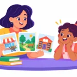 community places for kids taught with picture cards