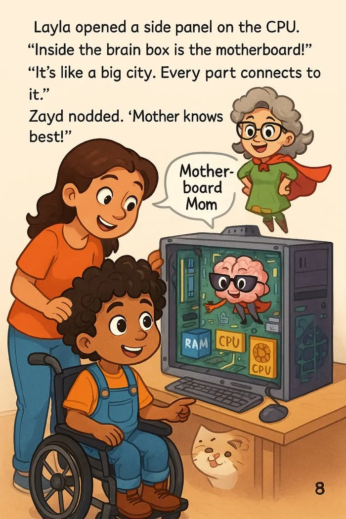 computer parts for kids printable pages preview