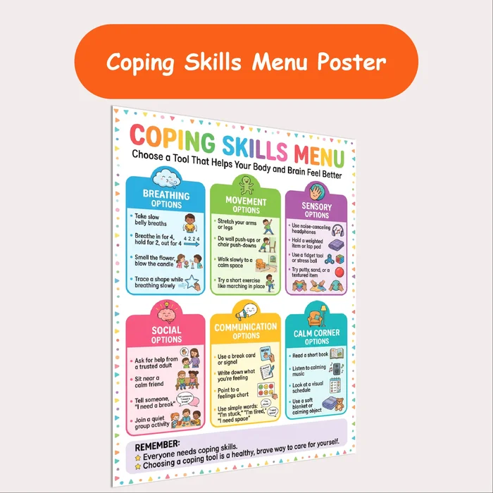 coping skills menu resource cover