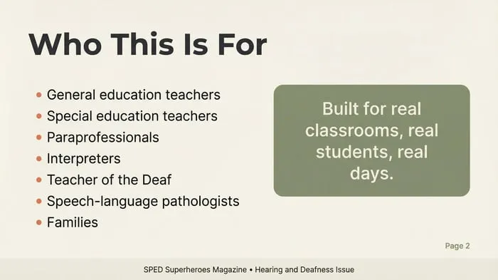 Preview of classroom access printables for deaf and hard of hearing students