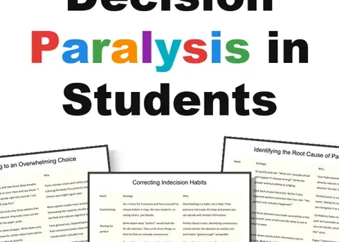 decision paralysis in students printable pages preview