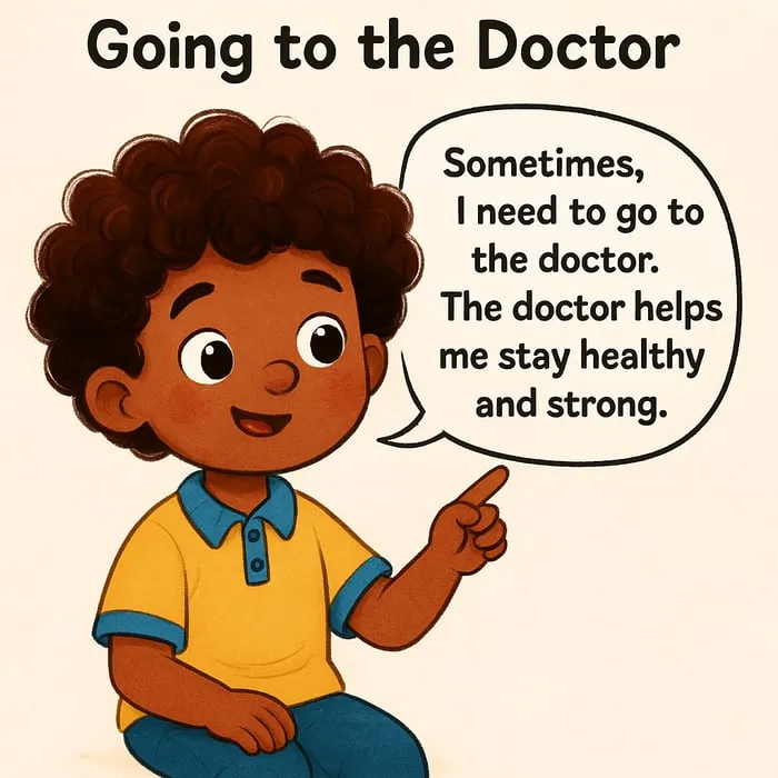 doctor visit social story printable pages preview
