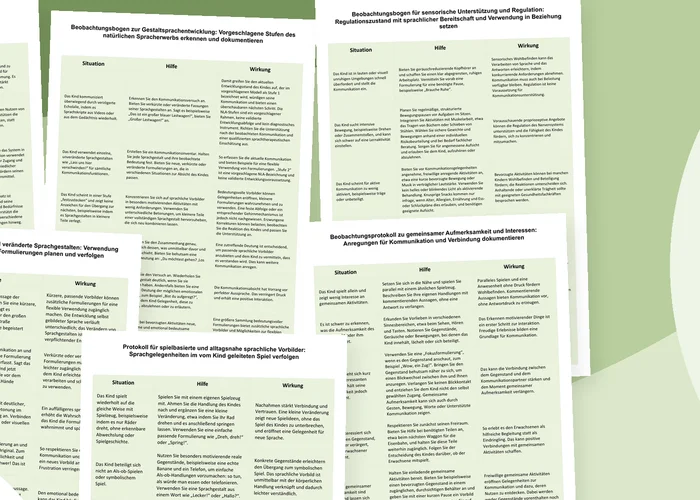 Echolalie bei Autismus Vorschau der Beobachtungstabellen