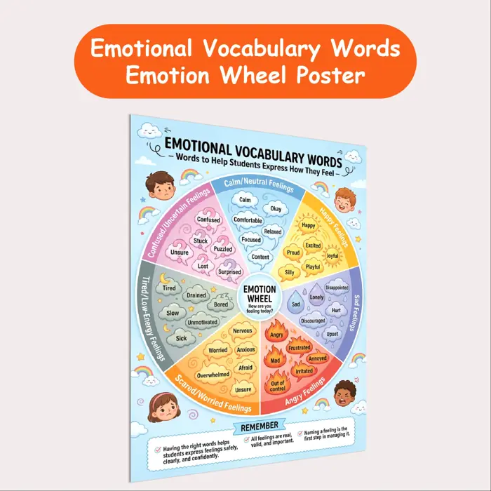 emotion wheel for kids resource cover