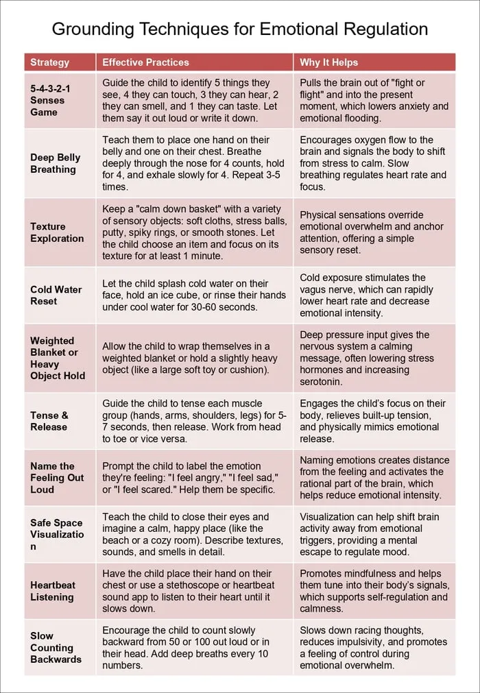 emotional regulation for ADHD printable pages preview
