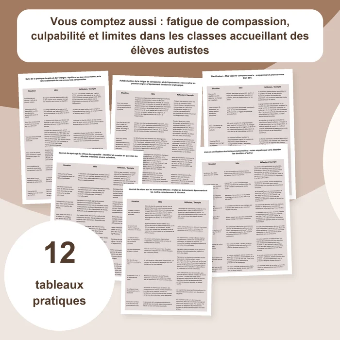 Couverture de la ressource sur la fatigue, la culpabilité et les limites en classe autisme