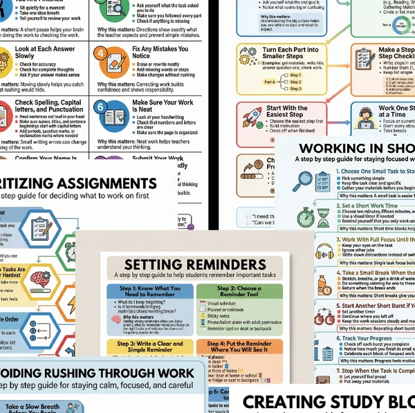 executive functioning skills printable pages preview