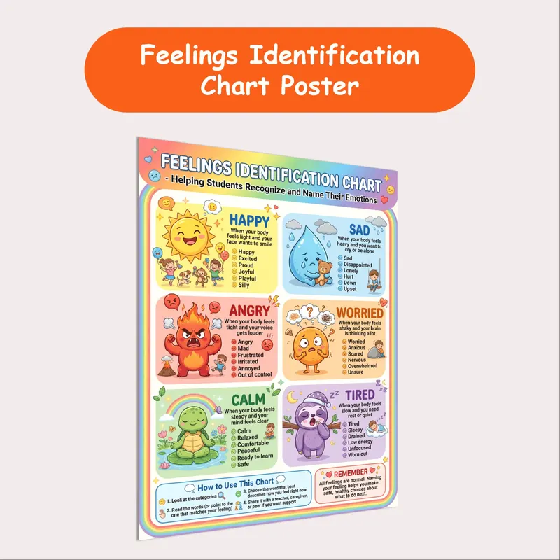 feelings identification chart resource cover