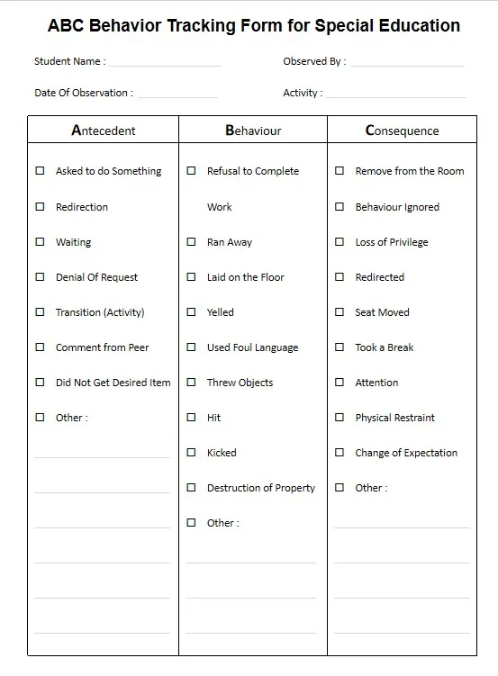 frequency and interval recording printable pages preview