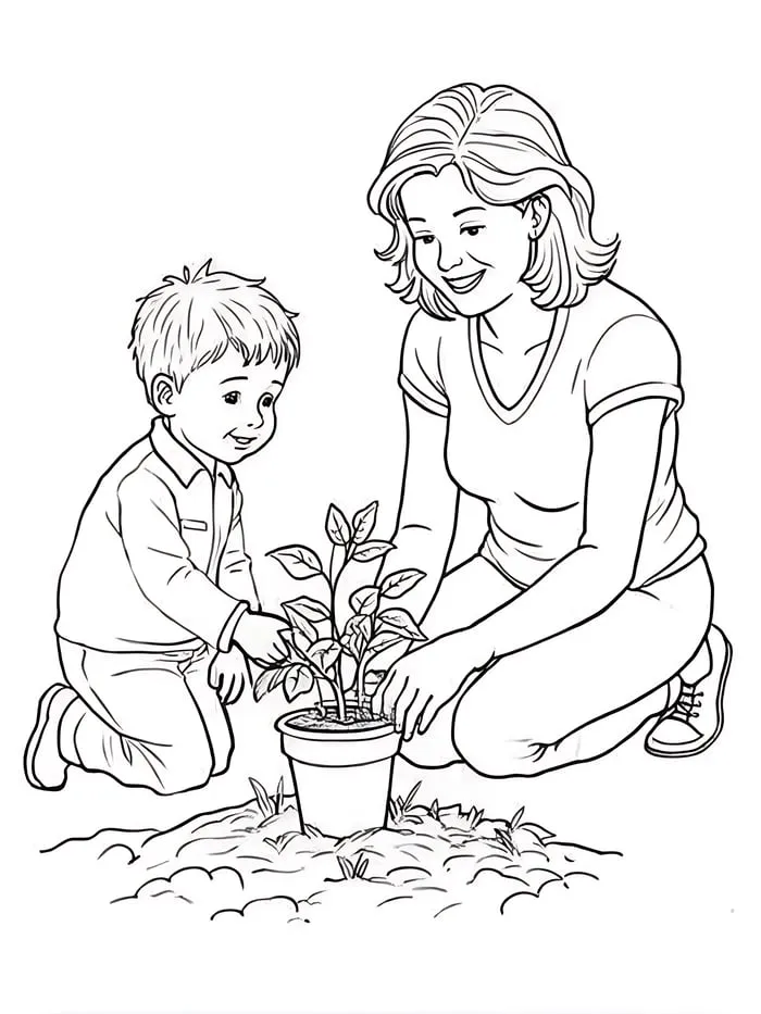 gardening coloring pages resource cover