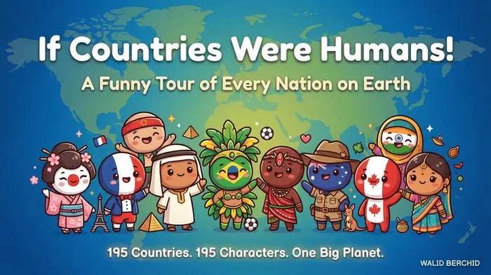 If Countries Were Humans cover with cartoon country characters around a globe