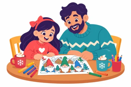 Gnome Coloring Pages: 5 Steps to Calm Winter Fine Motor Practice
