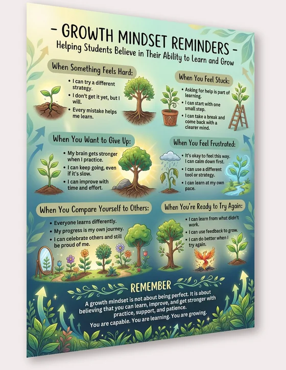 growth mindset self-talk poster preview