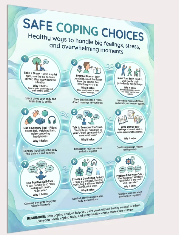 healthy coping skills for kids poster preview