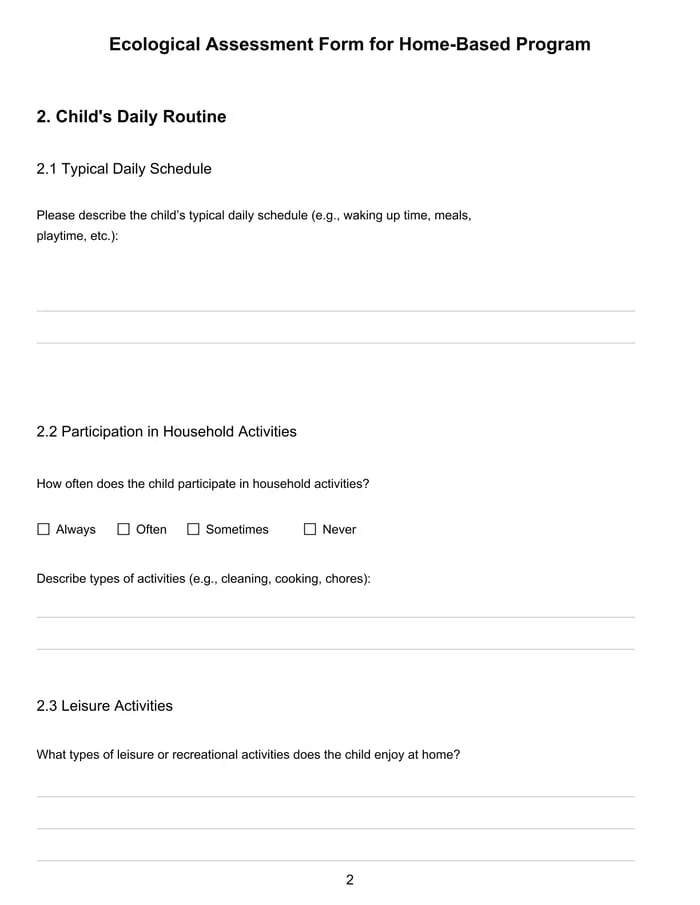 home ecological assessment printable pages preview