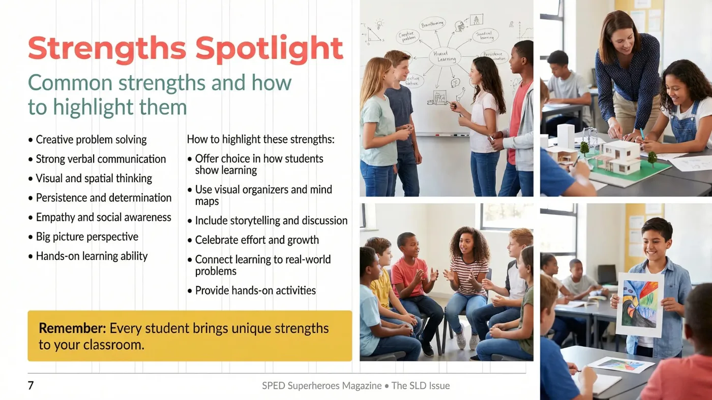 Preview page from the SLD support toolkit with a strengths spotlight