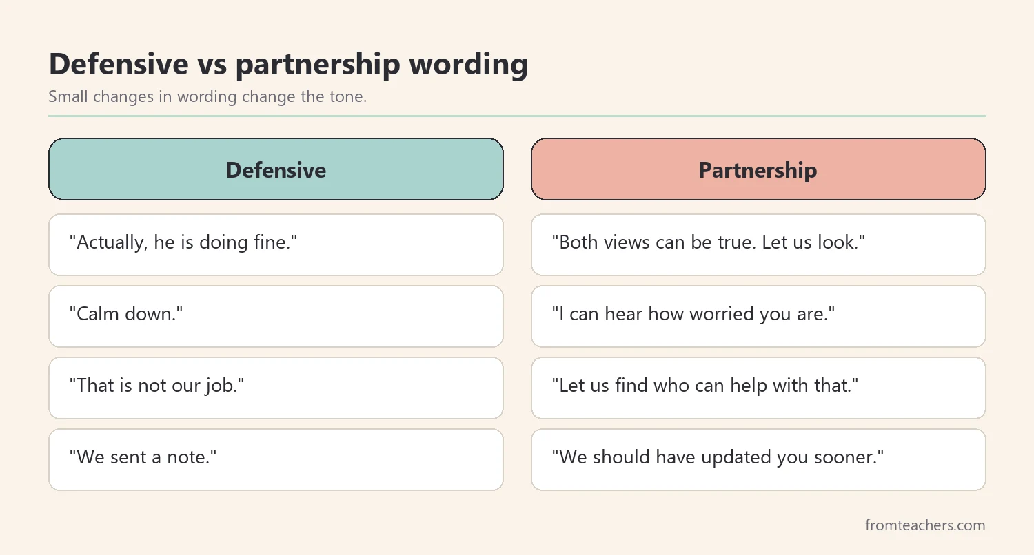 Comparison of defensive phrases and partnership phrases in IEP meetings