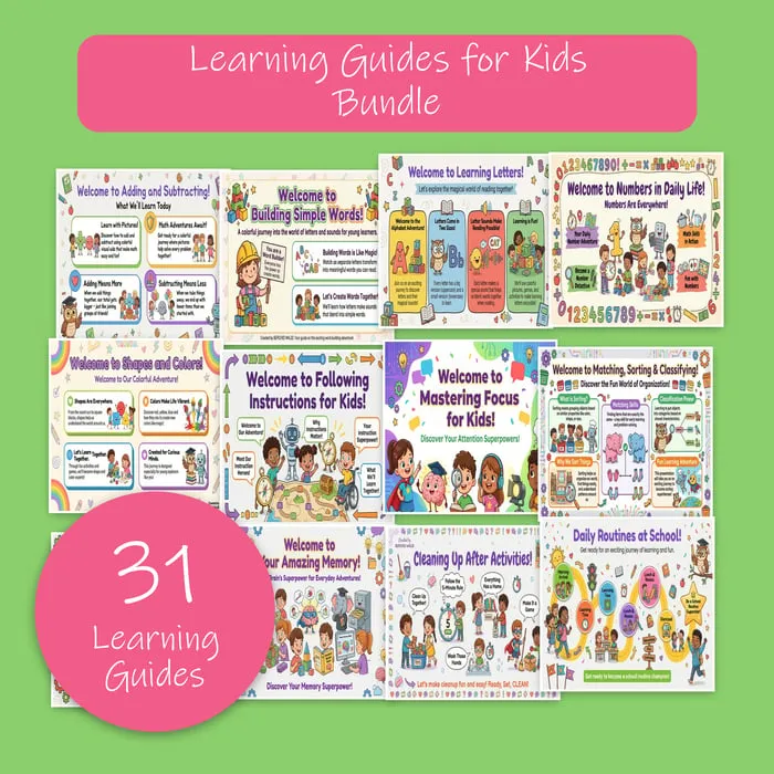learning guides for kids printable pages preview