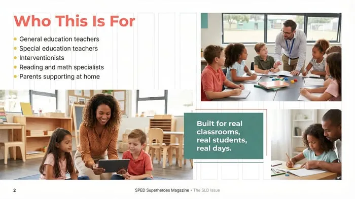 Preview page from the SLD support toolkit showing who the guide is for