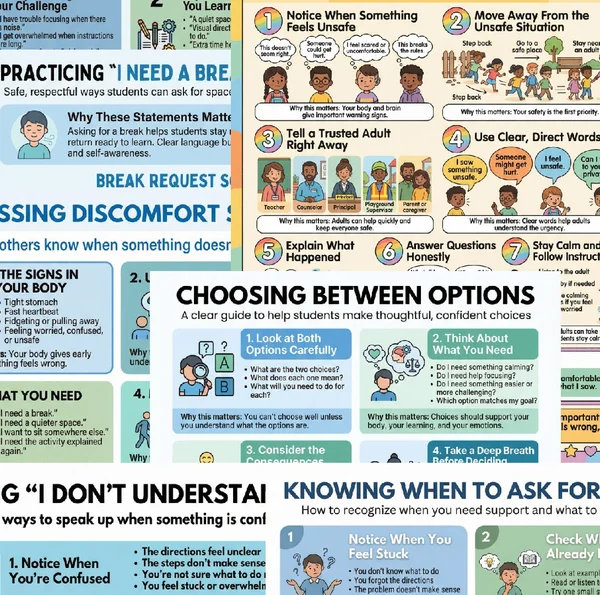 neurodivergent self-advocacy printable pages preview