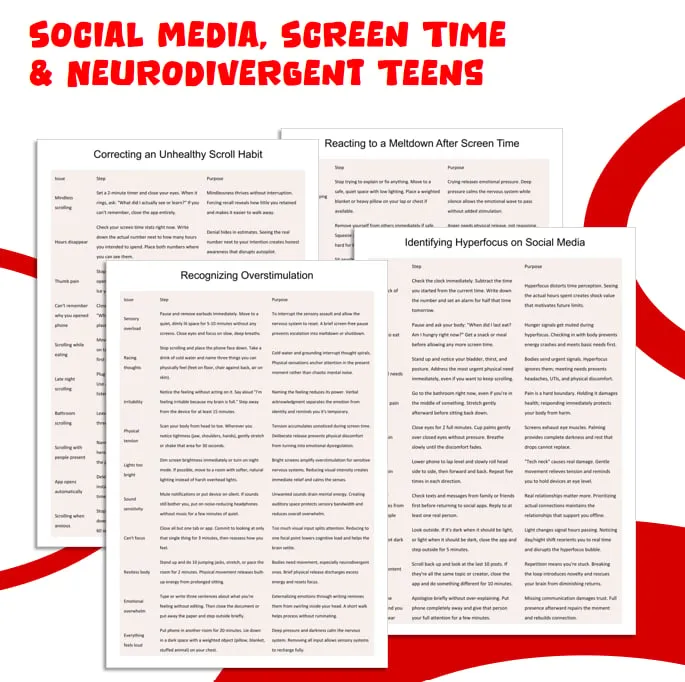 neurodivergent teens screen time resource cover