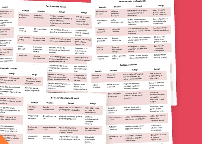 Anteprima delle pagine stampabili con strategie di orientamento scolastico