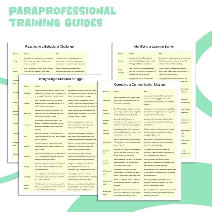 paraprofessional training scripts resource cover