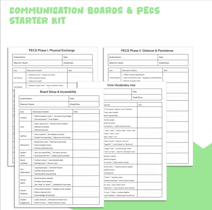 PECS communication board resource cover