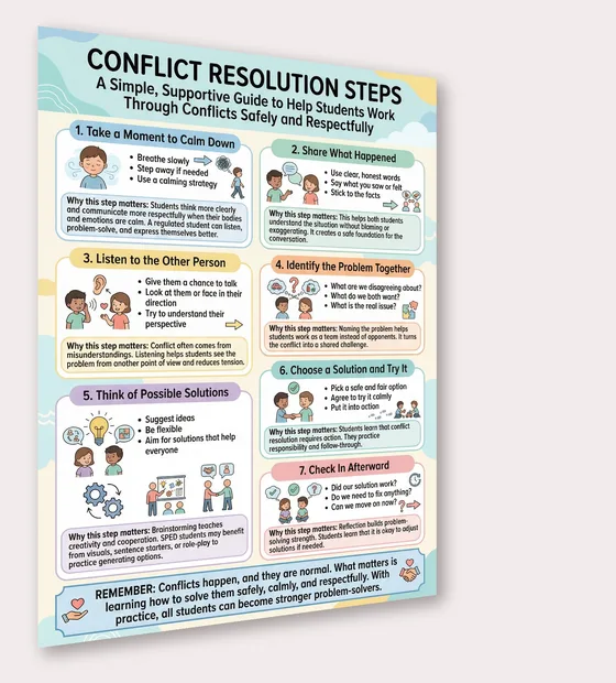 peer conflict resolution poster preview