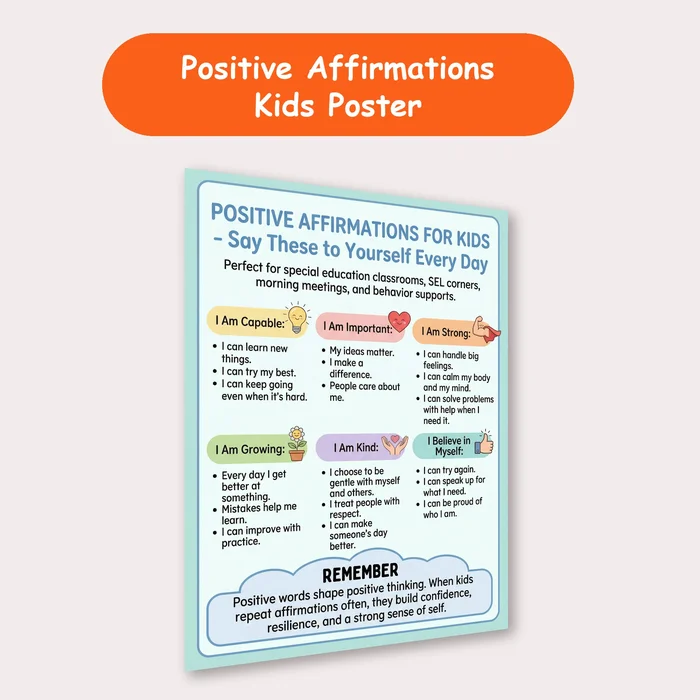 positive affirmations for kids resource cover