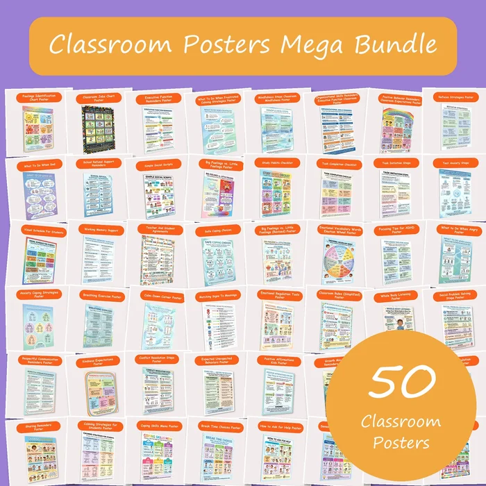 printable classroom posters mega bundle cover