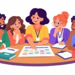 running an IEP meeting with a printed schedule