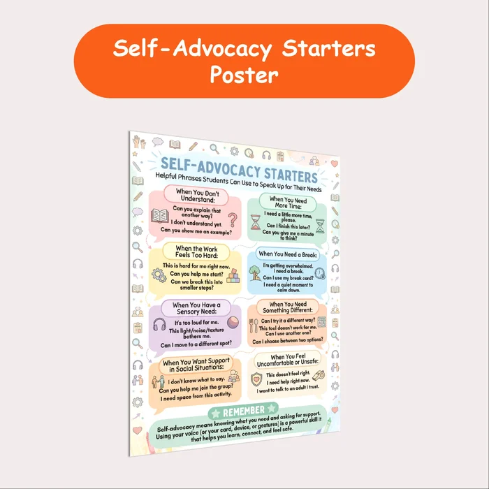 self-advocacy phrases resource cover