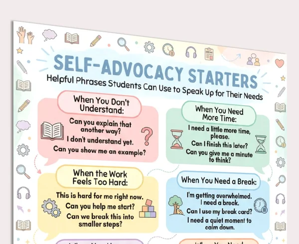 self-advocacy phrases printable pages preview