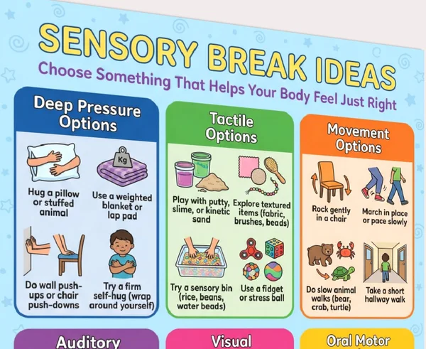 sensory break ideas printable pages preview