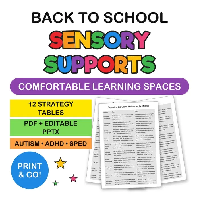 sensory supports for students resource cover