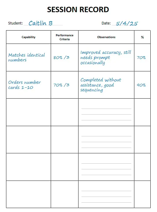 session data sheets printable pages preview