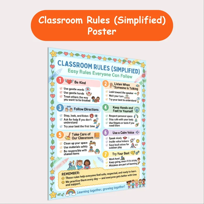 simple classroom rules resource cover