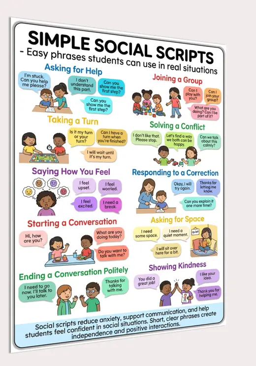 simple social scripts printable poster preview